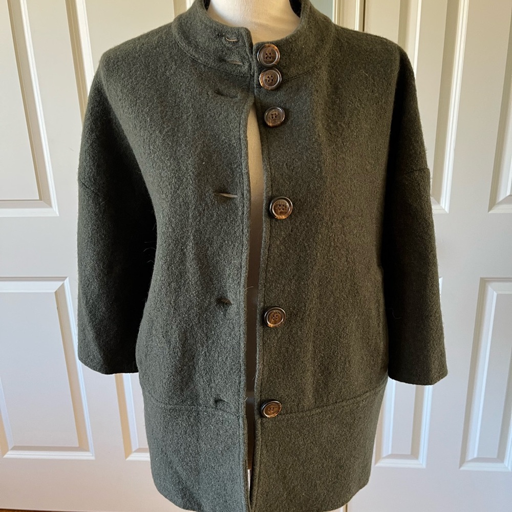 Jones New York Olive Wool Coat